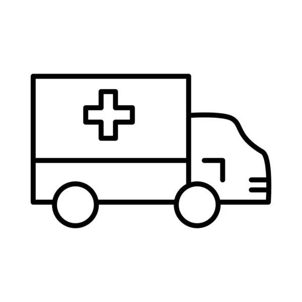 Ambulans aracı, satır biçimi simgesi — Stok Vektör