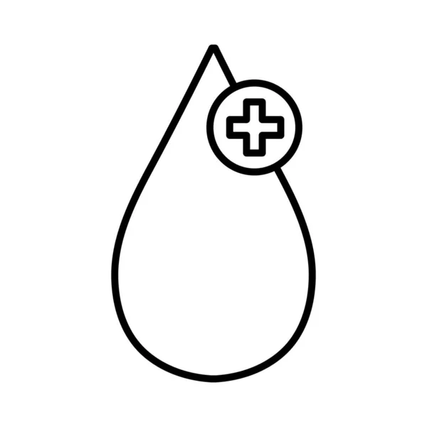 Kapka se symbolem kříže, ikona stylu čáry — Stockový vektor