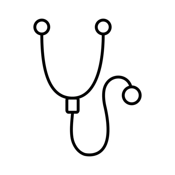 Appareil cardio stéthoscope, icône de style ligne — Image vectorielle
