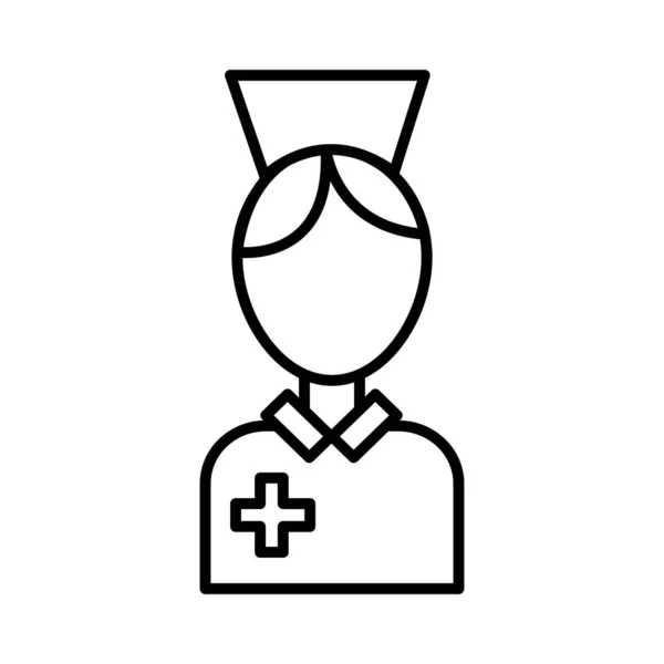 Enfermera profesional, icono de estilo de línea — Vector de stock