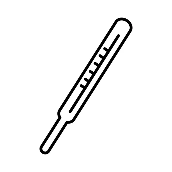 Hőmérő hőmérséklet mértéke, vonalstílus ikon — Stock Vector