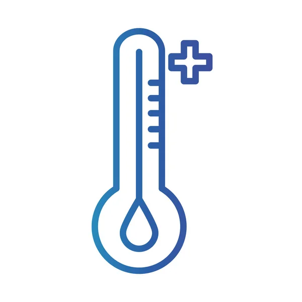 Medição de temperatura do termômetro, ícone de estilo de linha gradiente —  Vetores de Stock