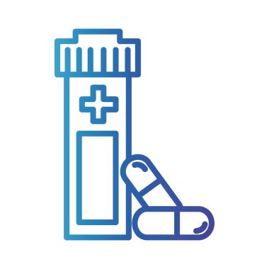 Kapsül ilaçlı şişe, gradyan çizgi biçimi simgesi