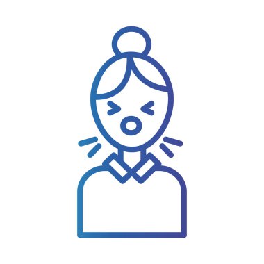 Hasta öksüren kişi, gradyan çizgi biçimi simgesi