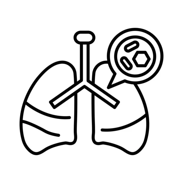 Pulmones con covid 19, icono de estilo de línea — Archivo Imágenes Vectoriales