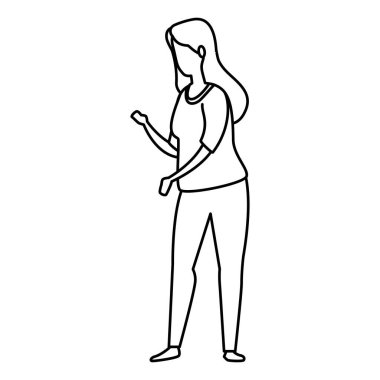 güzel kadın çizgi biçimi simgesi