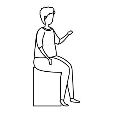 Genç adam oturma tarzı simgesi