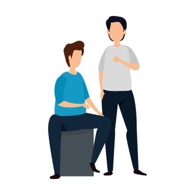 bir grup erkek simgeyi izole etti