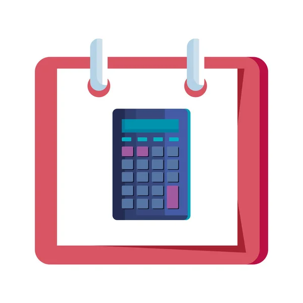 Calculadora matemática no ícone de lembrete de calendário isolado — Vetor de Stock