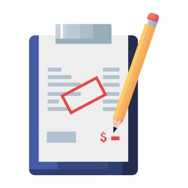 Kağıt belge ve kalemle pano