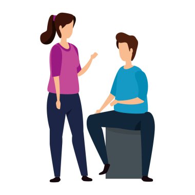 Genç çift Avatar karakter simgesi