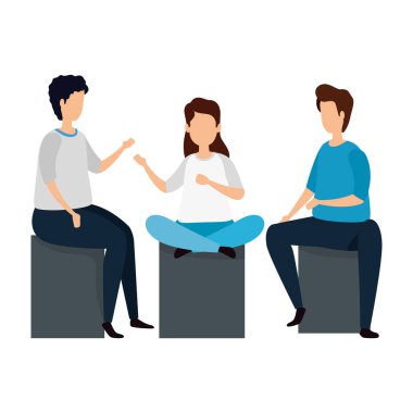 Kadın avatar karakterli genç erkekler