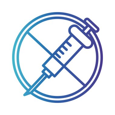 tıbbi, gradyan çizgi simgesi enjeksiyon ile yasak sinyal