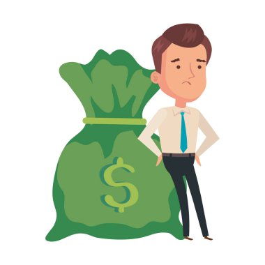 para çantası ve iş adamı izole edilmiş simge