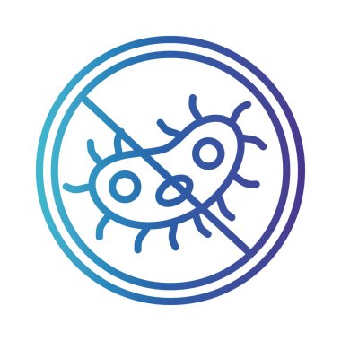 Yasak sinyalde covid 19 'un parçacığı, gradyan çizgi biçimi simgesi