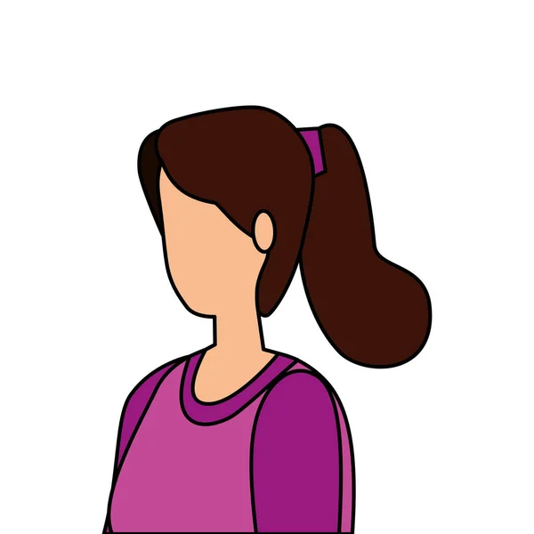 Hermosa mujer avatar carácter icono — Vector de stock