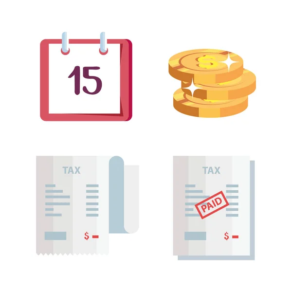 Set of tax day icons — Stock Vector