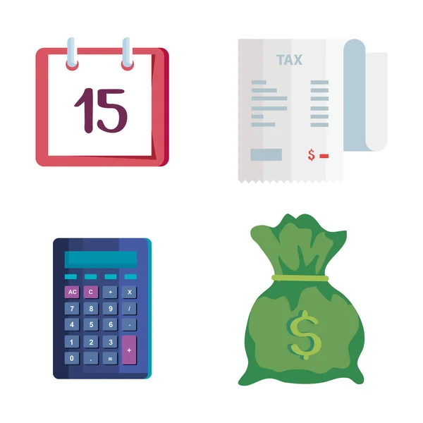 Set of tax day icons — Stock Vector