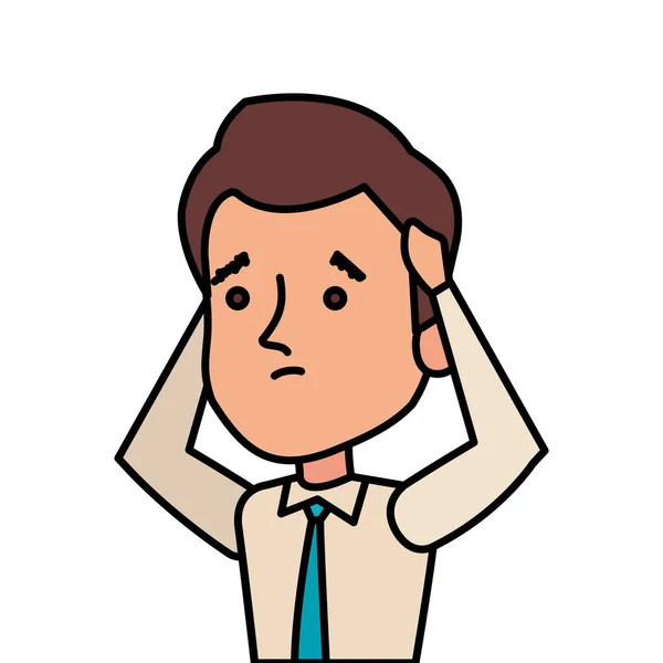 Hombre de negocios preocupado icono de carácter avatar — Archivo Imágenes Vectoriales
