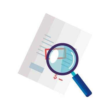 Büyüteçle izole edilmiş kağıt kuponu