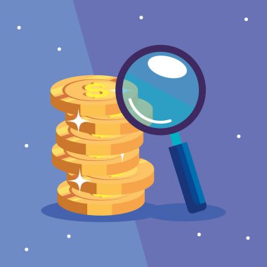 Büyüteci olan bozuk paralar