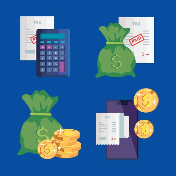 Set of tax day icons — Stock Vector