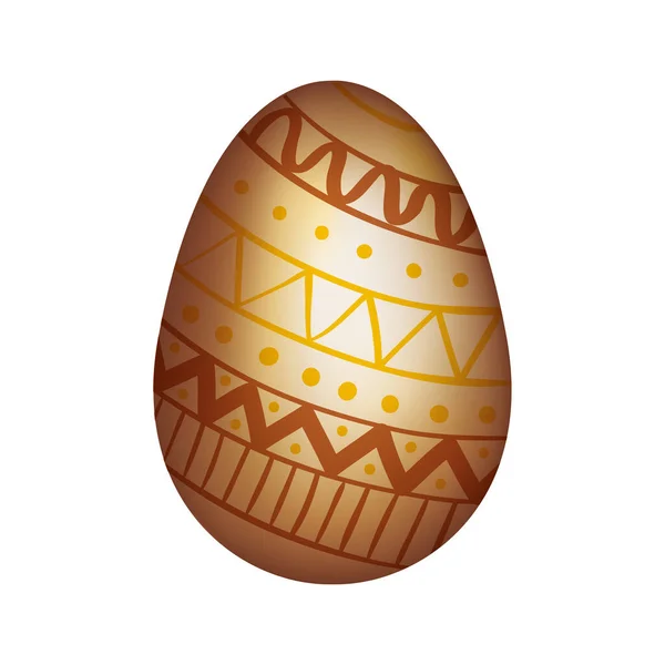 Χρυσό αυγό Πάσχα διακοσμημένο απομονωμένη εικόνα — Διανυσματικό Αρχείο
