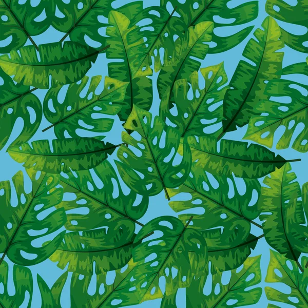 Fondo de hojas tropicales naturales — Vector de stock