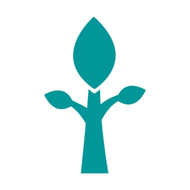 Yapraklar siluet stili ikona sahip ağaç bitkisi ormanı