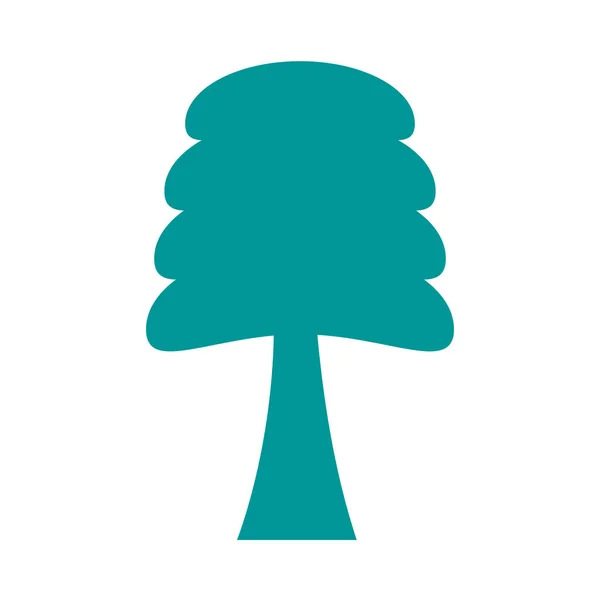 Pino planta bosque silueta icono de estilo — Vector de stock
