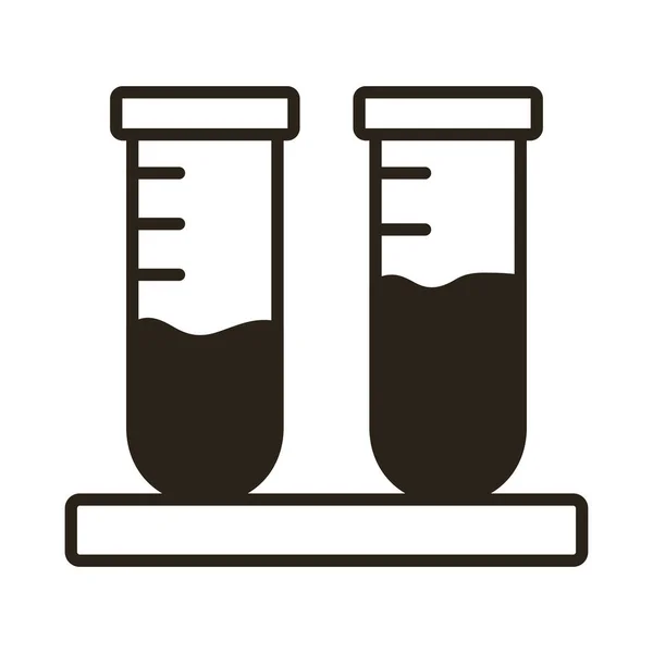 Medische buizen test laboratorium lijn stijl pictogram — Stockvector