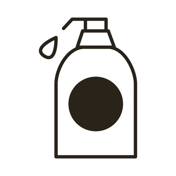 Antibacterial soap bottle line icon — Stock Vector