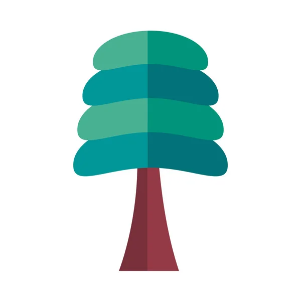 Pino planta bosque estilo plano icono — Vector de stock