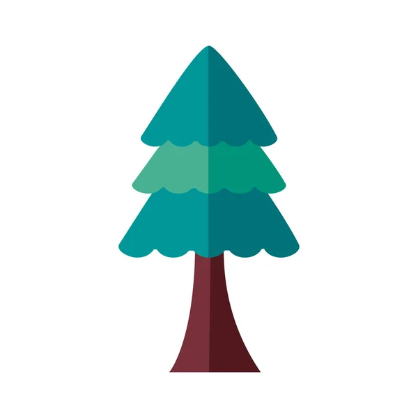 Pino planta bosque estilo plano icono — Vector de stock