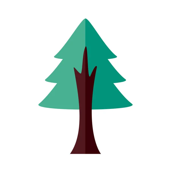 Πεύκο φυτό δάσος επίπεδη στυλ εικονίδιο — Διανυσματικό Αρχείο