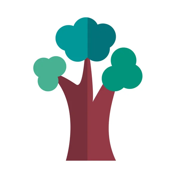 Levelezetlen fa növény lapos stílusú ikon — Stock Vector