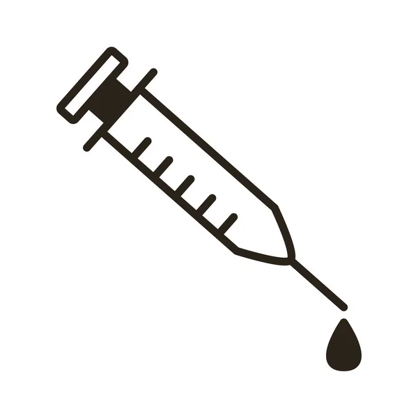 Injectie medische lijn stijl icoon — Stockvector