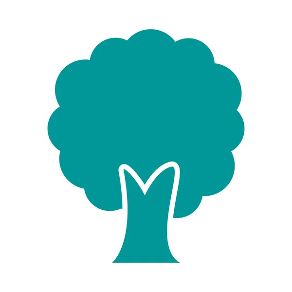 Δέντρο φυτό δάσος σιλουέτα στυλ εικονίδιο — Διανυσματικό Αρχείο