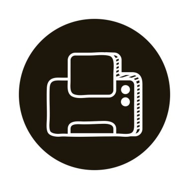 yazıcı makine karalama blok biçim simgesi