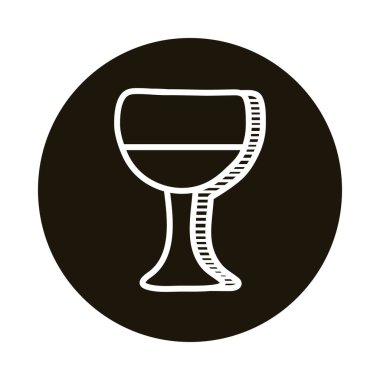 şarap bardağı doodle blok biçim simgesi
