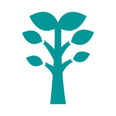 Yapraklar siluet stili ikona sahip ağaç bitkisi ormanı