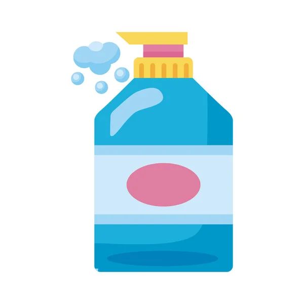 Środek dezynfekujący plastikowa butelka produkt z dozownikiem typu push detaild — Wektor stockowy