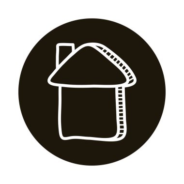 ev cephesi doodle blok biçim simgesi