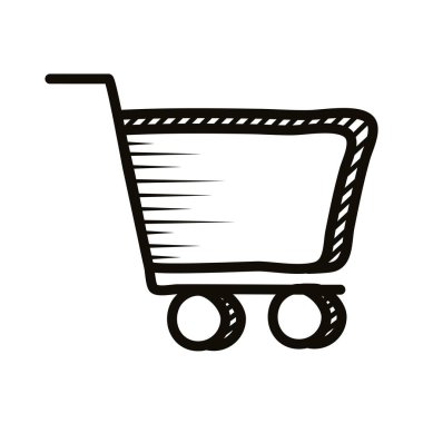 Alışveriş arabası karalama çizgisi tarzı simgesi