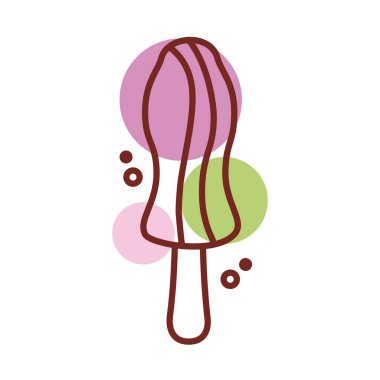 Lezzetli dondurma ve çeşitli aromalar. Renk tarzı.