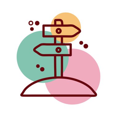 Oklar ahşap sinyal hattı ve renk biçimi simgesi