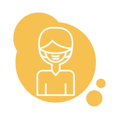 Yüz maskesi aksesuar stili kullanan adam