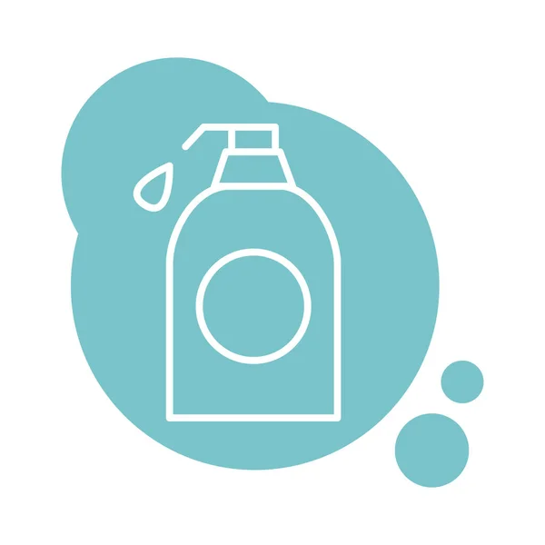 Icône de bloc de bouteille de savon antibactérien — Image vectorielle