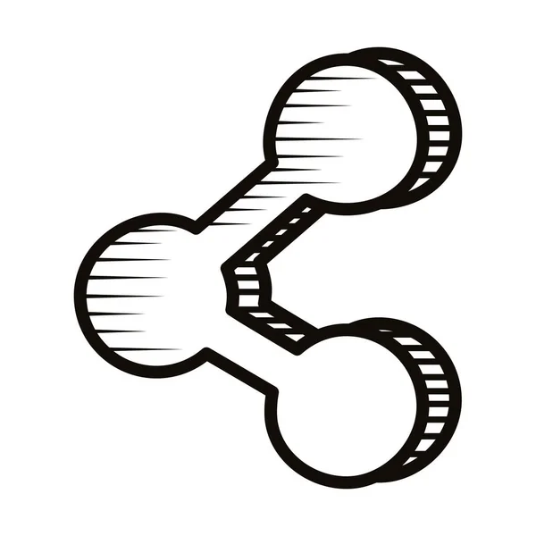 Compartilhar símbolo doodle ícone estilo de linha — Vetor de Stock