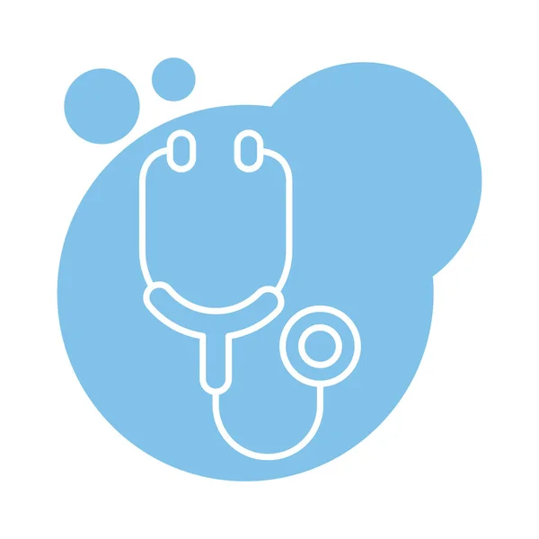 Stethoscope cardio device block style icon — Stock Vector